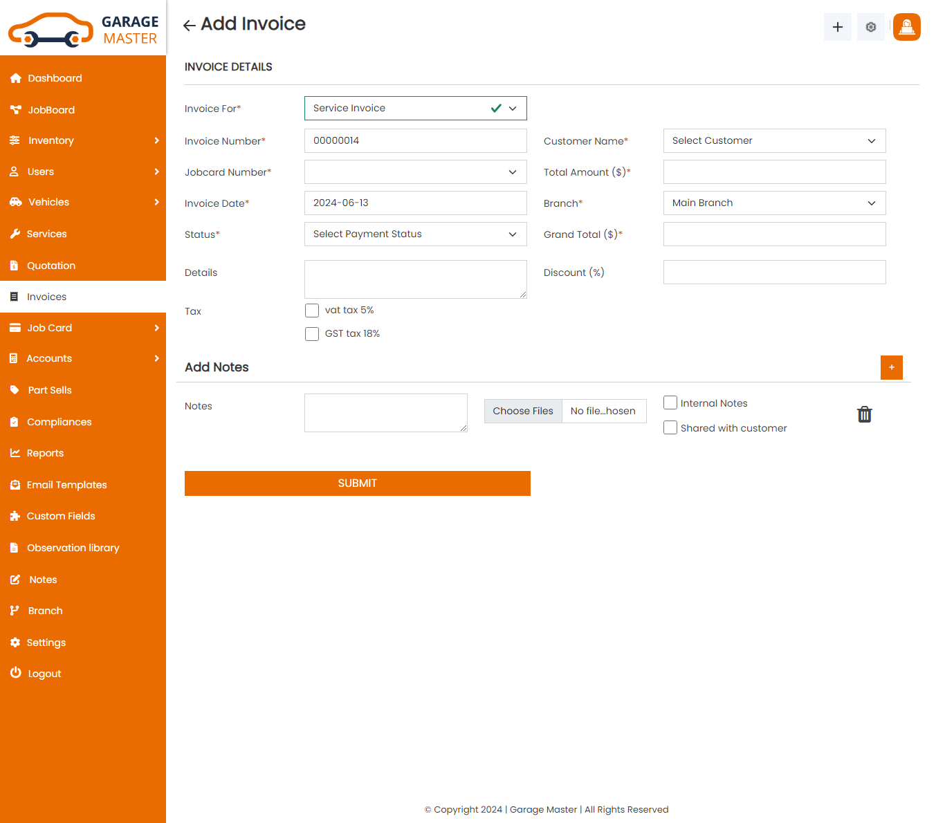 invoice add