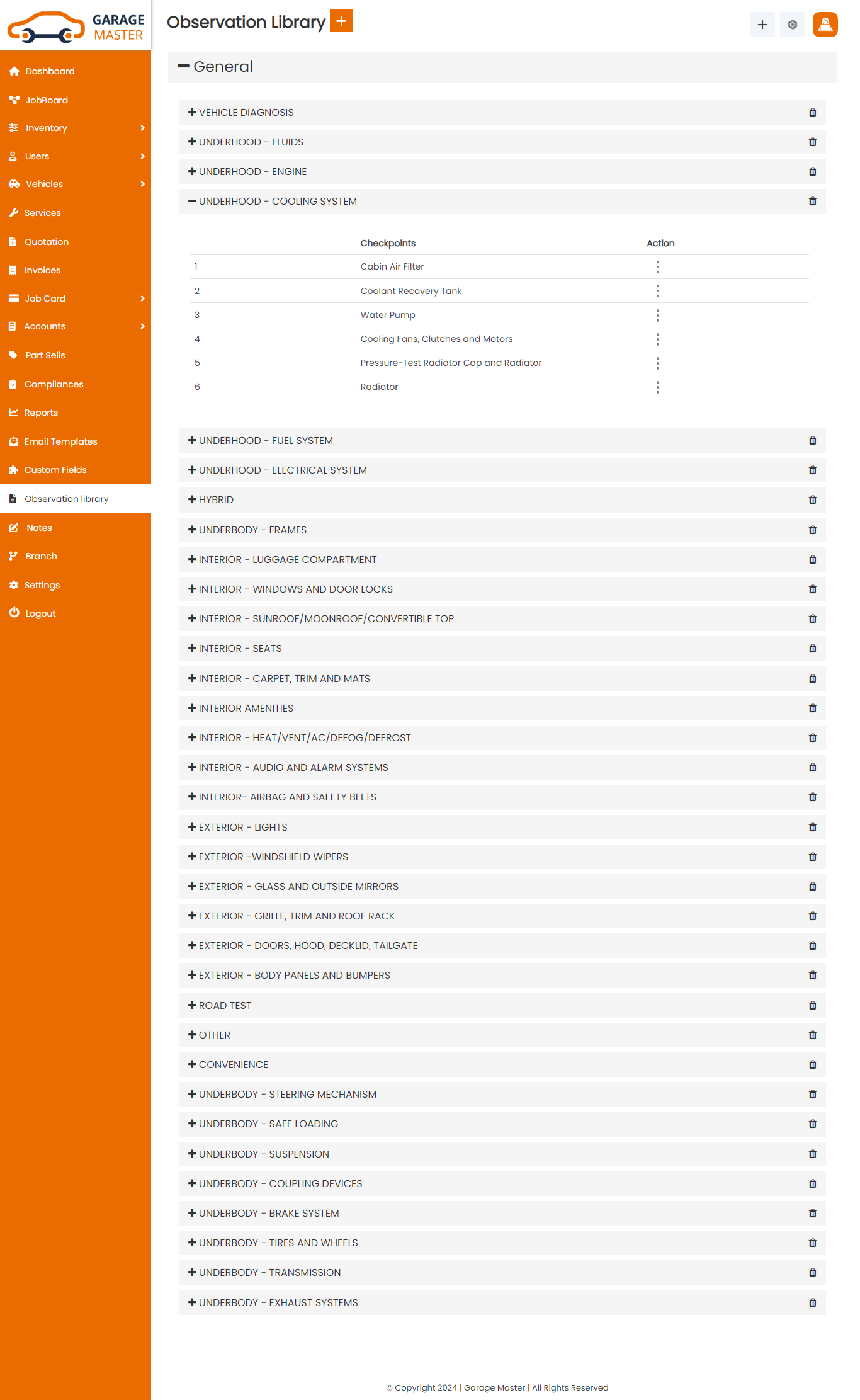 Observation list