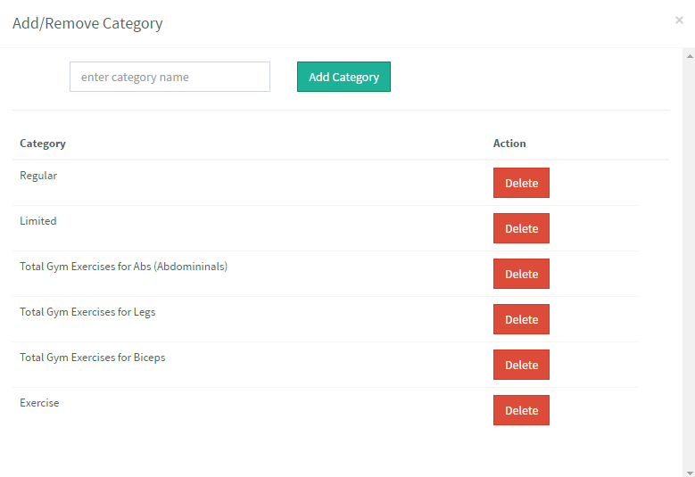 add remove category