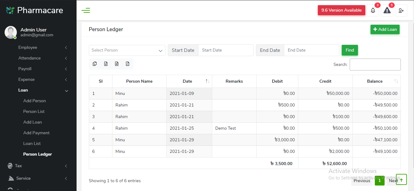 Loan Ledger 